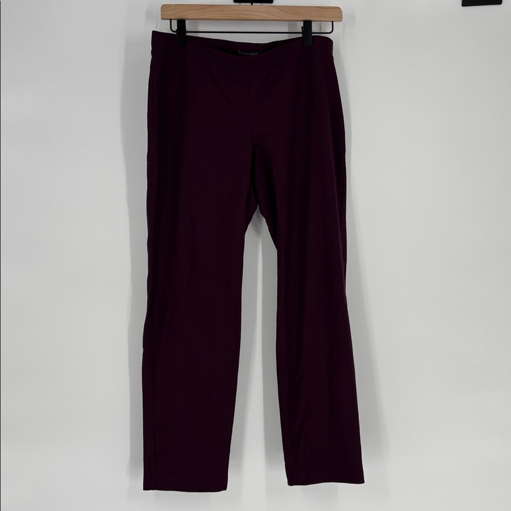 EILEEN FISHER burgundy pull on pants petite medium